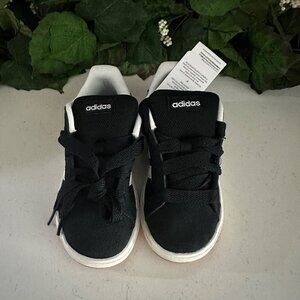 Adidas Grand Court 00s K Tennis Shoes 12K Black & White Unisex